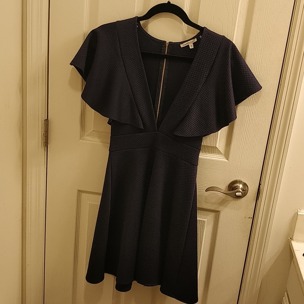 Navy Waffle Semi Formal Dress